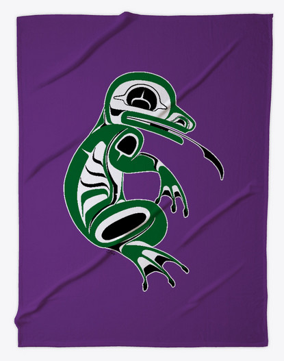 'Water Spirit Blanket' a Traditional Pacific Northwest Native Frog Design by Sechelt Artist Charlie Craigan.