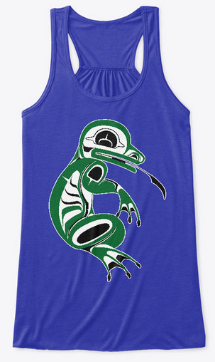 'Water Spirit Tank Top' a Traditional Pacific Northwest Native Frog Design by Sechelt Artist Charlie Craigan.